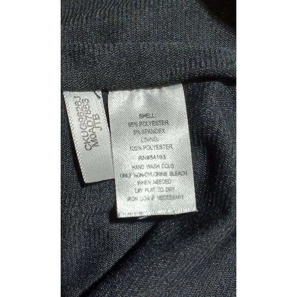 Calvin Klein Little Black Dress sz S Silver Stud Detail Lined A-line Tra… - Picture 8 of 8